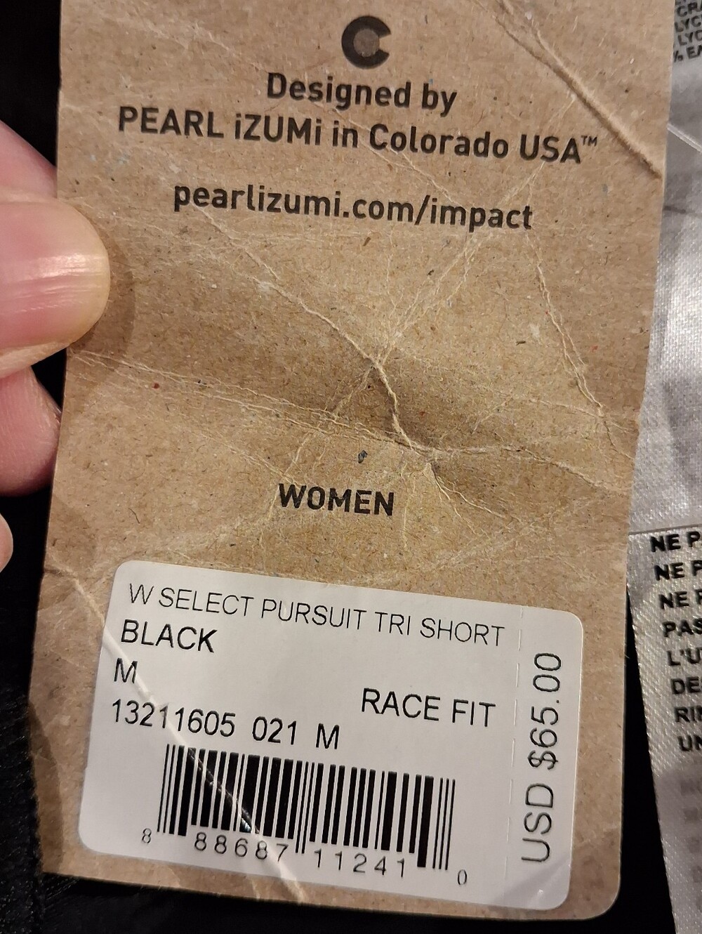 New Pearl Izumi Size M Tri Shorts Black W/ Gripper Leg - Picture 5 of 5